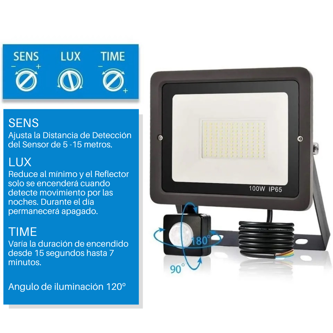 Reflector LED 50W Con Sensor de Movimiento - Led to Go