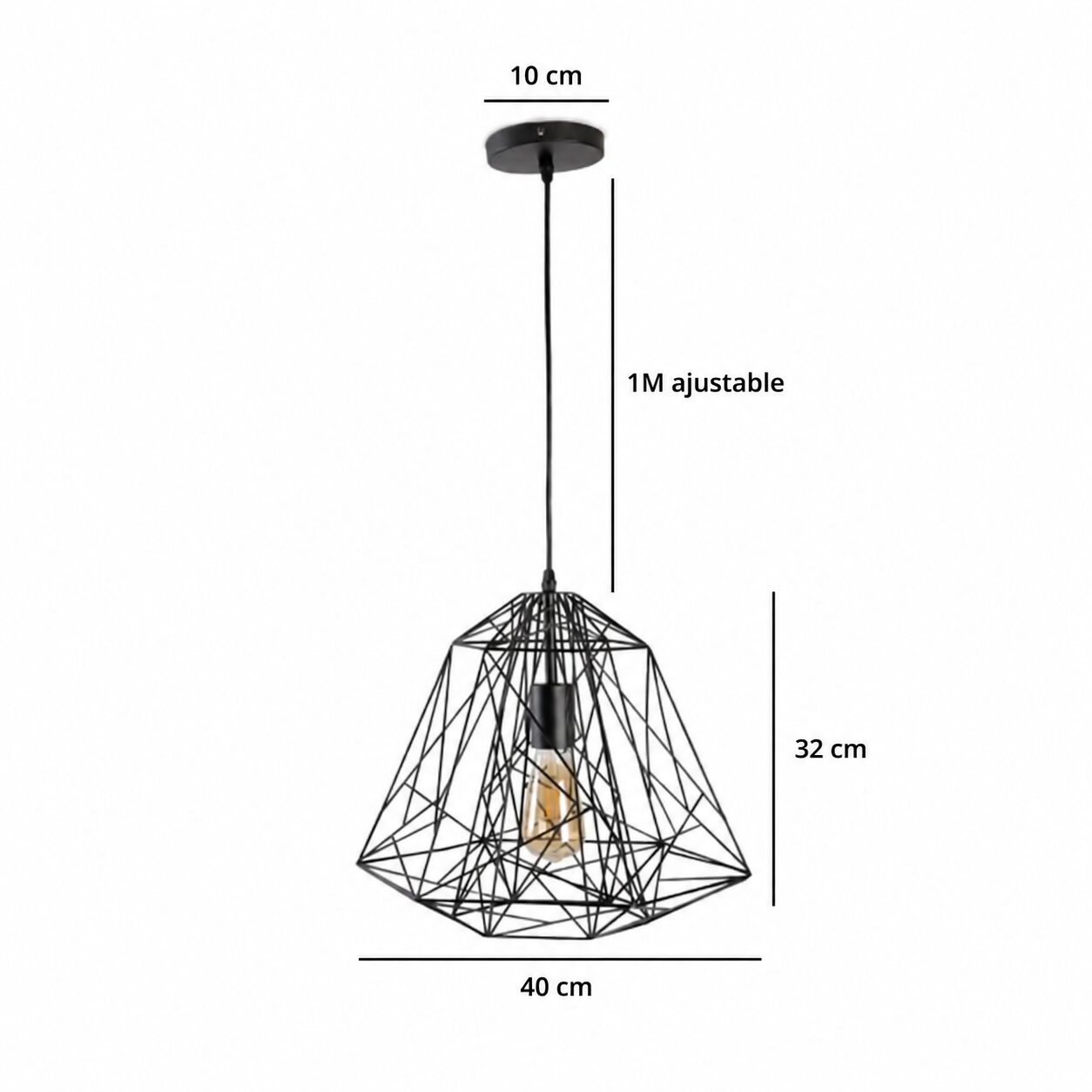 Colgante De Techo Vintage Led Jaula - Imagen 2
